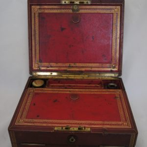 19thc Leather Writing Box made by Carlisle and Watts.