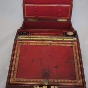 19thc Leather Writing Box made by Carlisle and Watts.