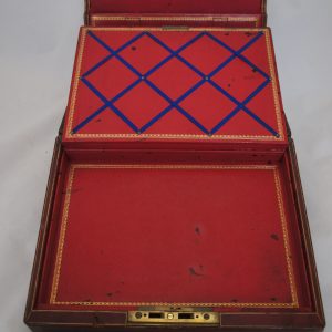 19thc Leather Writing Box made by Carlisle and Watts.