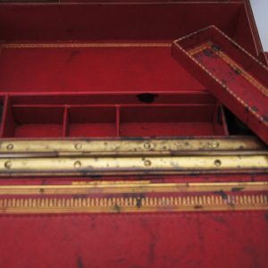 19thc Leather Writing Box made by Carlisle and Watts.